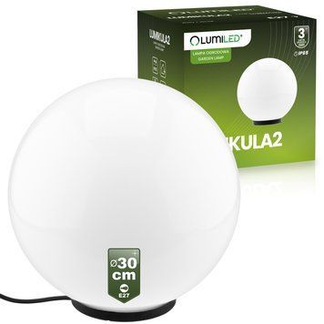 Садовий скляний світильник-куля Lumiled Lumikula2 30 см E27 IP65 &mdash; від мережі, захищений від води та пилу LUMOGR0916 фото