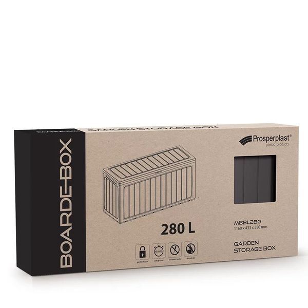 Садовый ящик для хранения Boardebox 280 л, тёмно-серый Prosperplast MBBL280-S433 фото