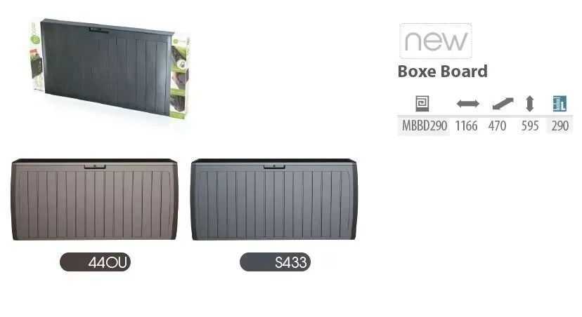Садовый ящик для хранения Boxe Board 290 л, темно-серый, Prosperplast MBBD290-S433 фото