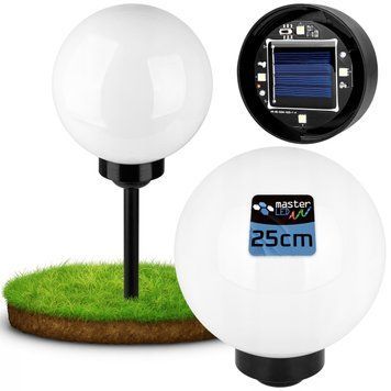 Солнечная декоративная лампа шар LED 25 см, датчик сумерек, высококачественные LED, IP44 9239 фото