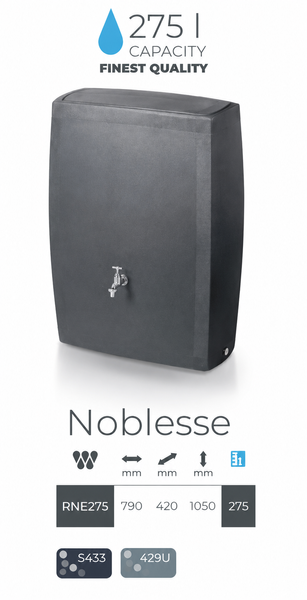 Резервуар для дощової води Prosperplast Noblesse 275 л, антрацитовий RNB275-S433 фото
