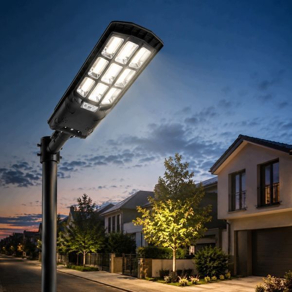 Вуличний LED-світильник на сонячній батареї MasterLED REX 400W, з пультом та датчиком руху, IP65, 3 кольори світла 0355 фото