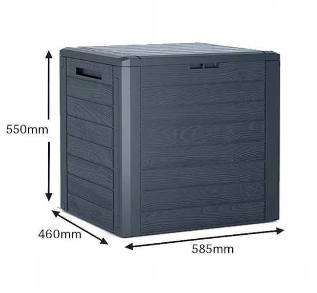 Садовий ящик для зберігання Woodebox 140 л, темно-сірий, Prosperplast MBWL140-S433   фото