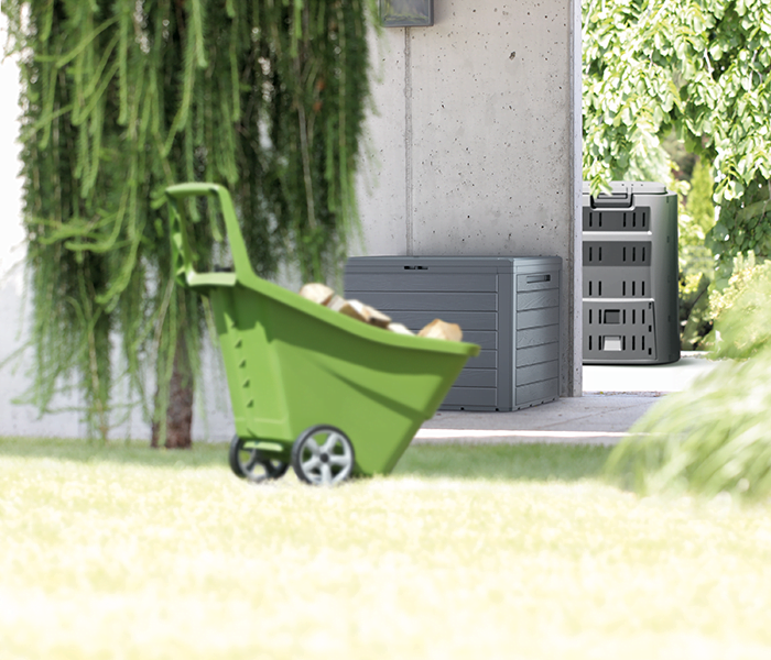 Садовий ящик для зберігання для тераси Woodebox 280 л, коричневий Prosperplast MBWL280-440U фото