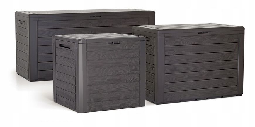 Садовий ящик для зберігання для тераси Woodebox 280 л, коричневий Prosperplast MBWL280-440U фото