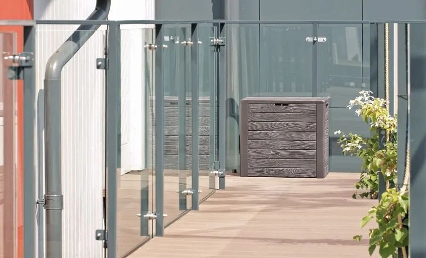 Садовий ящик для зберігання для тераси Woodebox 280 л, коричневий Prosperplast MBWL280-440U фото