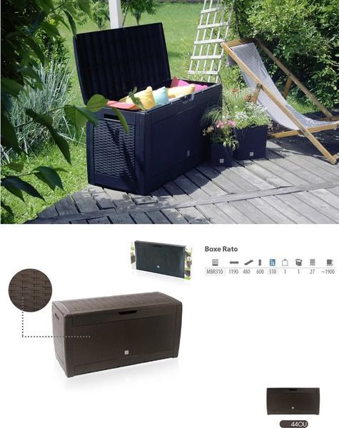 Садовый ящик для хранения Boxe Rato 310 л, коричневый, Prosperplast MBR310-440U фото