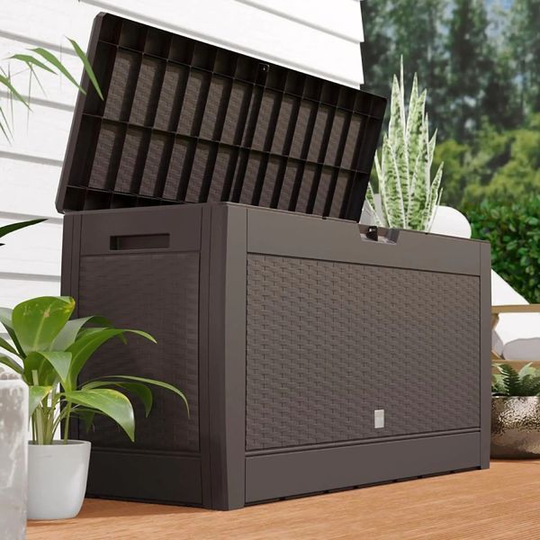 Садовый ящик для хранения Boxe Rato 310 л, коричневый, Prosperplast MBR310-440U фото