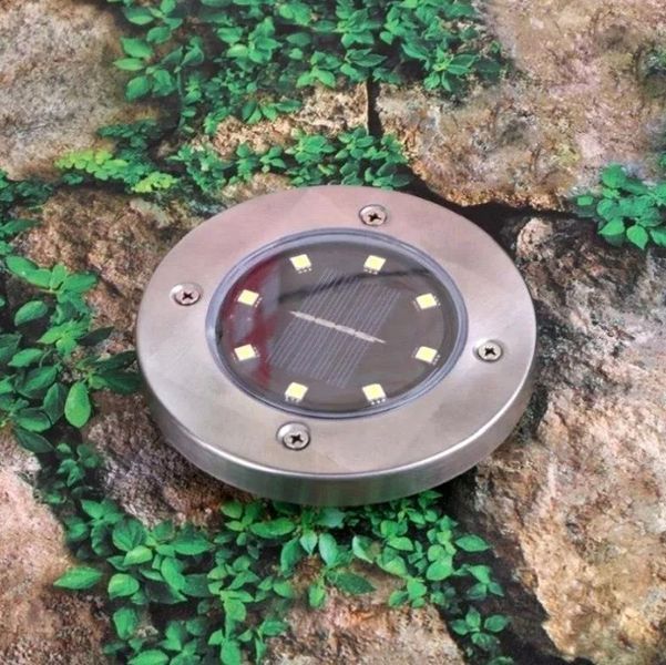 Солнечная лампа LED Terra 8 LED для сада, светильник на солнечной батарее, форма диск, набор 4шт 5146К фото