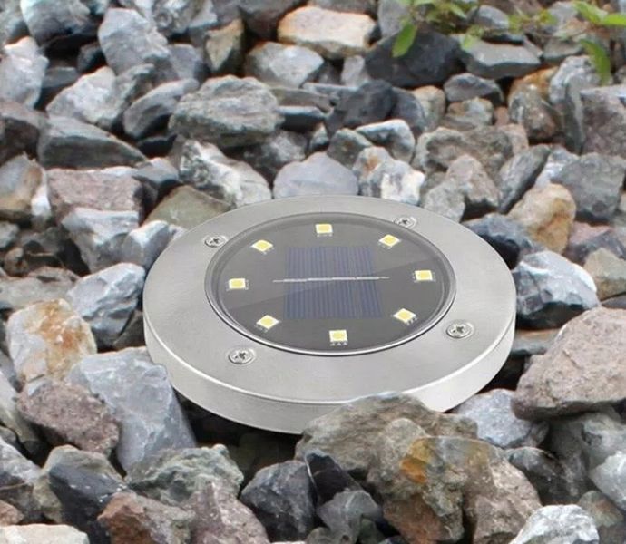 Солнечная лампа LED Terra 8 LED для сада, светильник на солнечной батарее, форма диск, набор 4шт 5146К фото