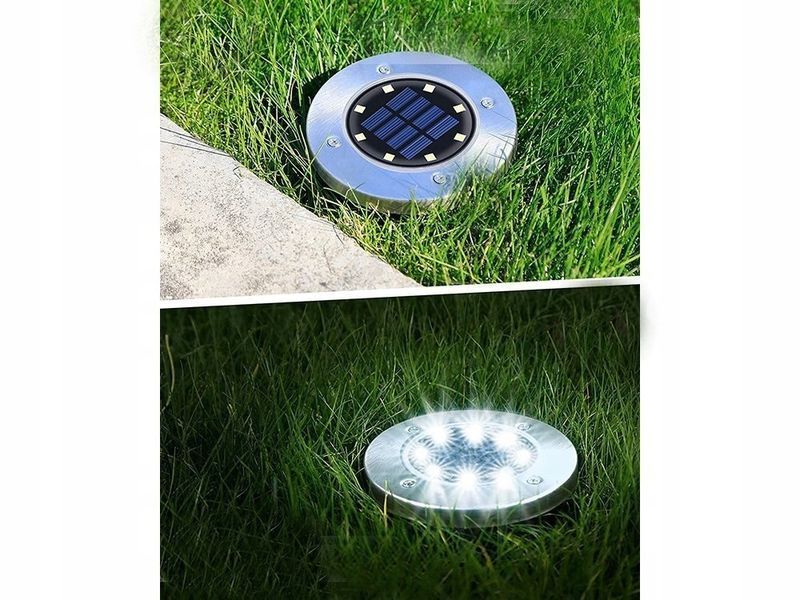 Солнечная лампа LED Terra 8 LED для сада, светильник на солнечной батарее, форма диск, набор 4шт 5146К фото