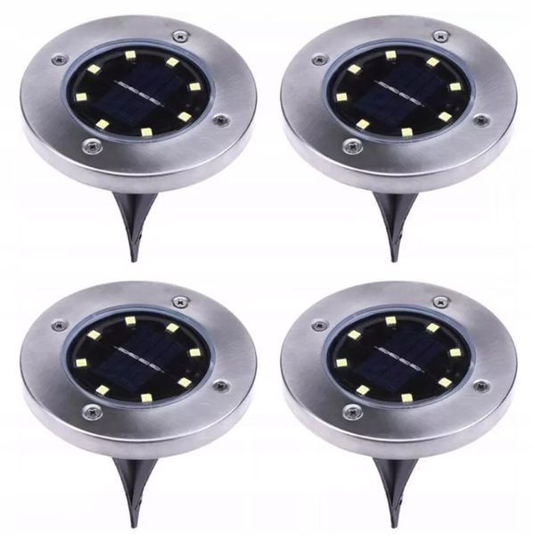 Солнечная лампа LED Terra 8 LED для сада, светильник на солнечной батарее, форма диск, набор 4шт 5146К фото