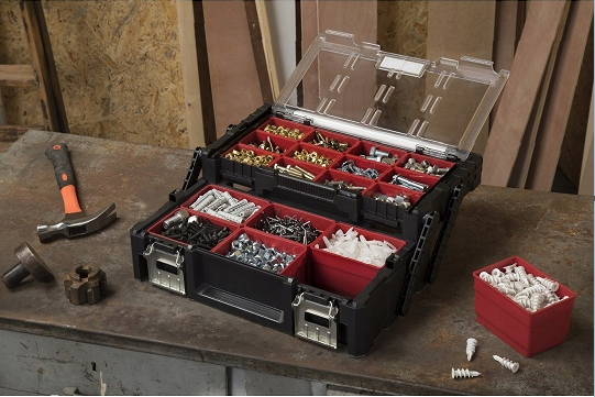 Ящик-органайзер Keter Cantilever Organizer 18" с 18 съемными контейнерами и двухуровневым открыванием 237006 фото