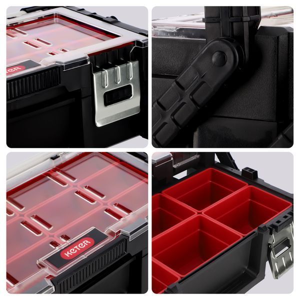 Ящик-органайзер Keter Cantilever Organizer 18" с 18 съемными контейнерами и двухуровневым открыванием 237006 фото