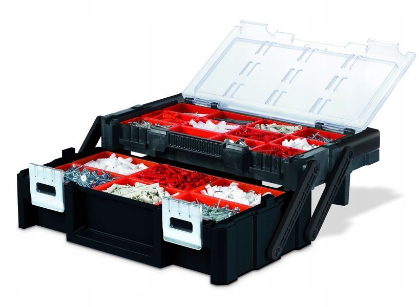 Ящик-органайзер Keter Cantilever Organizer 18" с 18 съемными контейнерами и двухуровневым открыванием 237006 фото