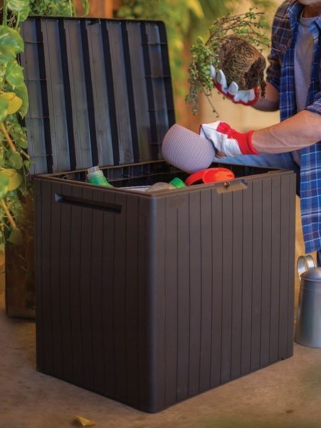 Садовий ящик для зберігання речей Keter City Storage Box 113 L, коричневий  246942 фото