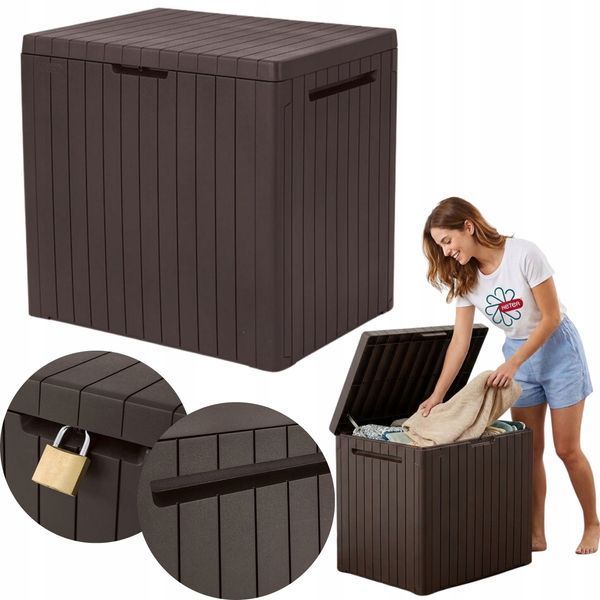Садовий ящик для зберігання речей Keter City Storage Box 113 L, коричневий  246942 фото