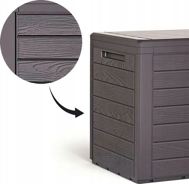 Садовий ящик для зберігання речей Woodebox 140 л, коричневий Prosperplast MBWL140-440U фото