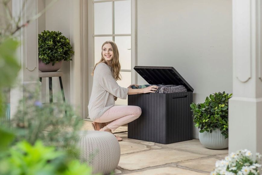 Садовий ящик для зберігання речей Keter City Storage Box 113 L, темно-сірий 246941 фото