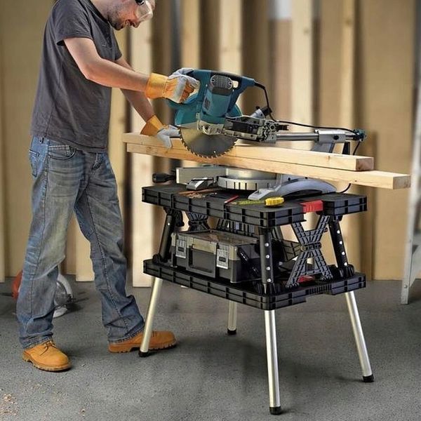 Складаний стіл-верстак Keter Folding Work Table Pro з 2 струбцинами 85&times;55&times;75,5 см 237005 фото