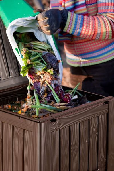 Компостер садовий Curver Eco Composter 340 л з основою, вентиляцією та кришкою, коричневий 231600 фото