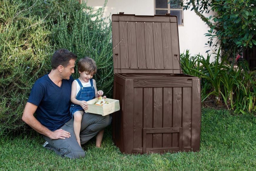 Компостер садовий Curver Eco Composter 340 л з основою, вентиляцією та кришкою, коричневий 231600 фото