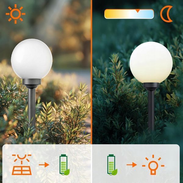 Светильник садовый на солнечной батарее, LED шар 10 см, SmartLED, 6шт 7206 фото