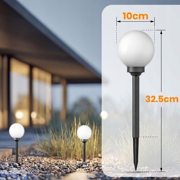 Светильник садовый на солнечной батарее, LED шар 10 см, SmartLED, 6шт 7206 фото