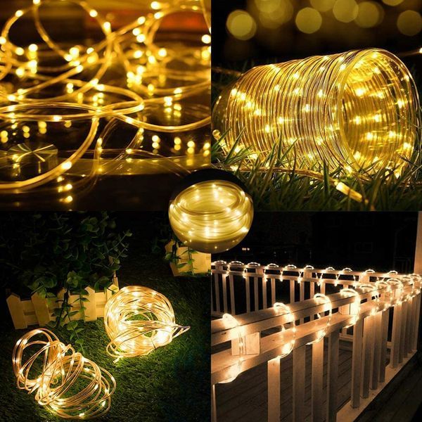 Садовая гирлянда на солнечной батарее MasterLED 12 м, 100 LED, теплый белый свет, датчик сумерек 5004 фото