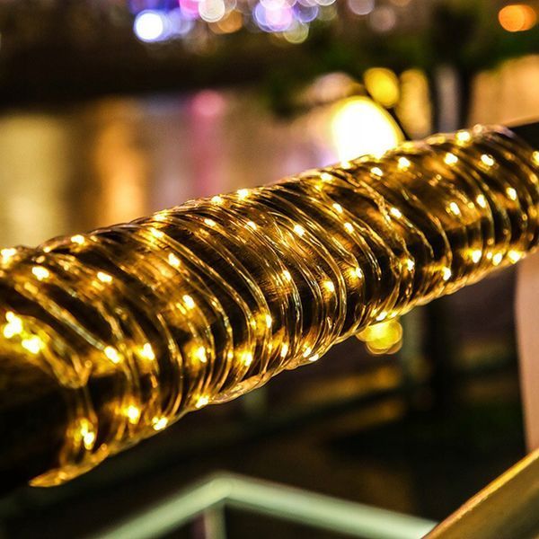 Садовая гирлянда на солнечной батарее MasterLED 12 м, 100 LED, теплый белый свет, датчик сумерек 5004 фото