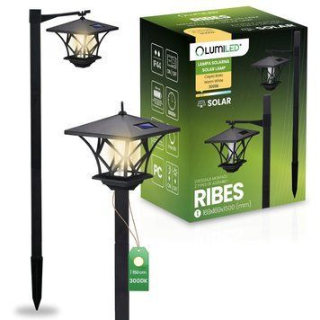 Уцінка! Високий декоративний сонячний ретро-ліхтар Lumiled серії Ribes &mdash; садовий LED-світильник 150 см з фотодатчиком (відсутній 1 елемент, не впливає на функціонал) LUMSOL1035 фото