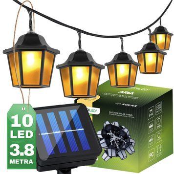 Декоративна сонячна гірлянда Lumiled Aria &mdash; 10 LED-ліхтариків, довжина 3,8 м, тепле біле світло 3000 K, IP44, вбудований датчик сутінків, акумулятор Li-ion 300 mAh LUMSOL0080 фото
