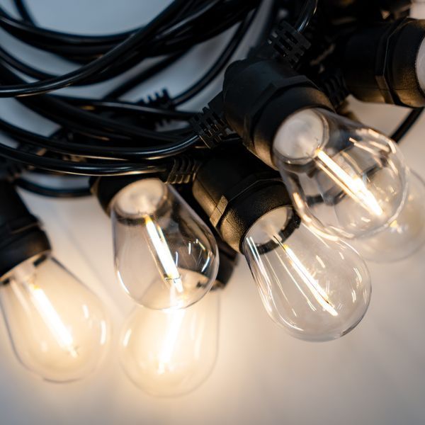 Сонячна LED гірлянда Lumiled SOLENA 20 м, 40 ламп E27, пульт ДК, USB-C, 2700K, IP65 LUMSOL0235 фото