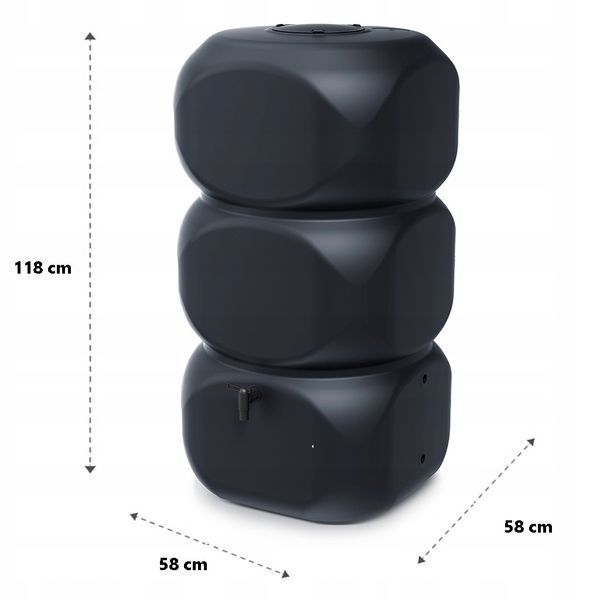 Резервуар для дощової води Prosperplast Gubo 320 л, антрацитовий IDGU320-S433 фото