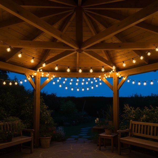 Сонячна садова LED-гірлянда Lumiled CALLIS PRO, 15,05 м, 30 LED-ламп, пульт ДК, вилка 230В, тепле світло 2700K, IP44 LUMSOL0520 фото