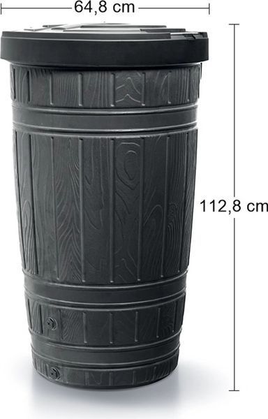 Резервуар для дощової води Prosperplast Woodcan 265 л, чорний IDWO265-S411 фото