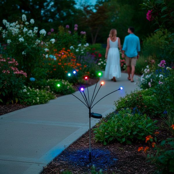 Сонячний садовий LED світильник RGB 70 см, декоративний світильник &laquo;Кульбаба&raquo;, LUMILED TULIO  LUMSOL1152 фото