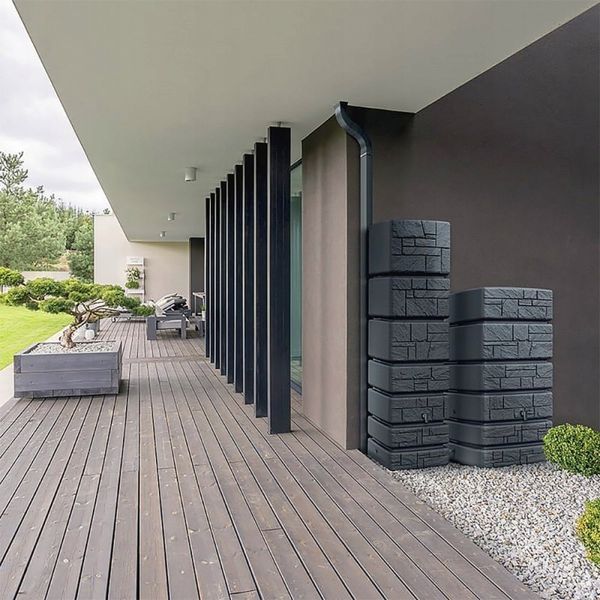Резервуар для дощової води Prosperplast Tower Stone 500 л, антрацитовий IDTST500-S433 фото